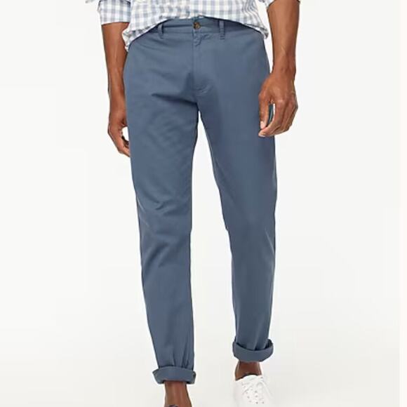 J. Crew Factory Pants Mens Slim-Fit‎ Flex Chino Overcast Blue Preppy Size 34 - Picture 1 of 8
